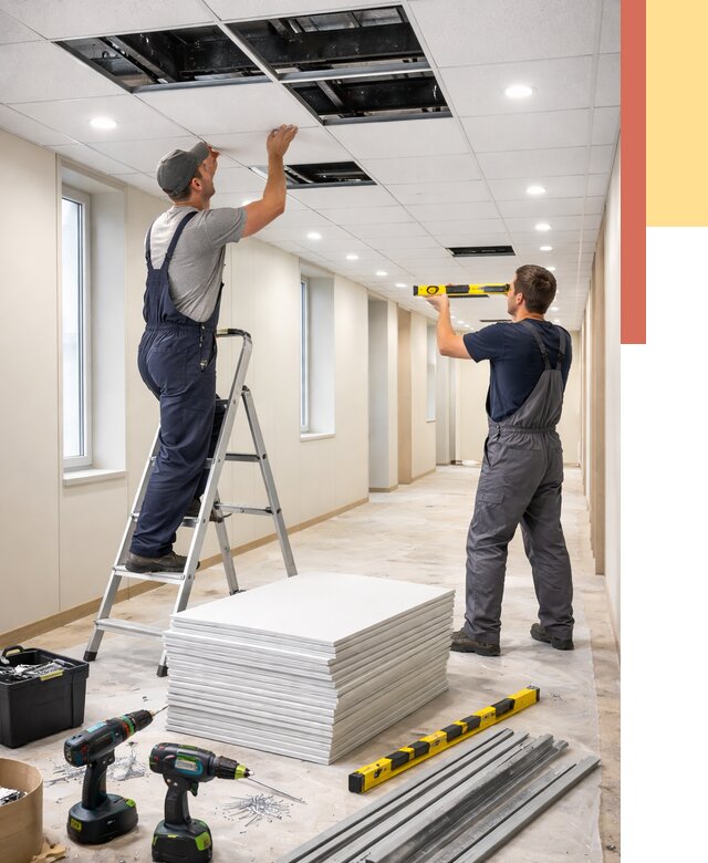 Ремонт потолка Армстронг в Выксе от 4667 руб. — быстро и недорого | ОТДЕЛОЧНИК-Вкс