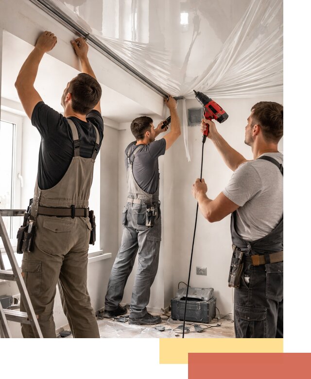 Монтаж глянцевого натяжного потолка в Выксе быстро и качественно