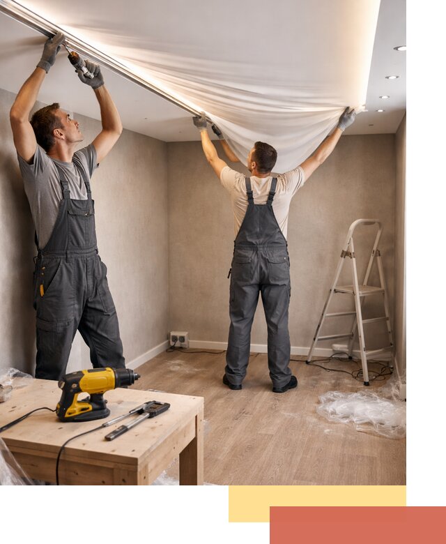 Монтаж натяжного потолка с подсветкой в Выксе цена и сроки