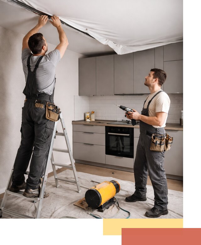 Монтаж натяжного потолка на кухне в Выксе