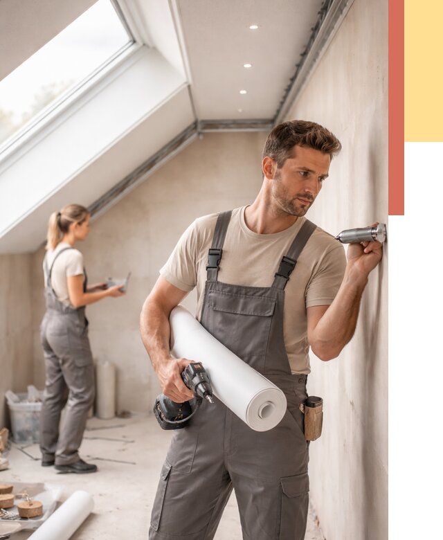 Монтаж натяжного потолка на мансарде в Выксе от 3630 руб. | ОТДЕЛОЧНИК-Вкс