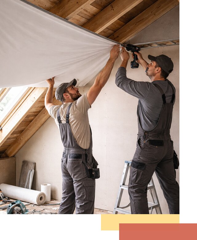 Монтаж натяжного потолка в мансарде в Выксе