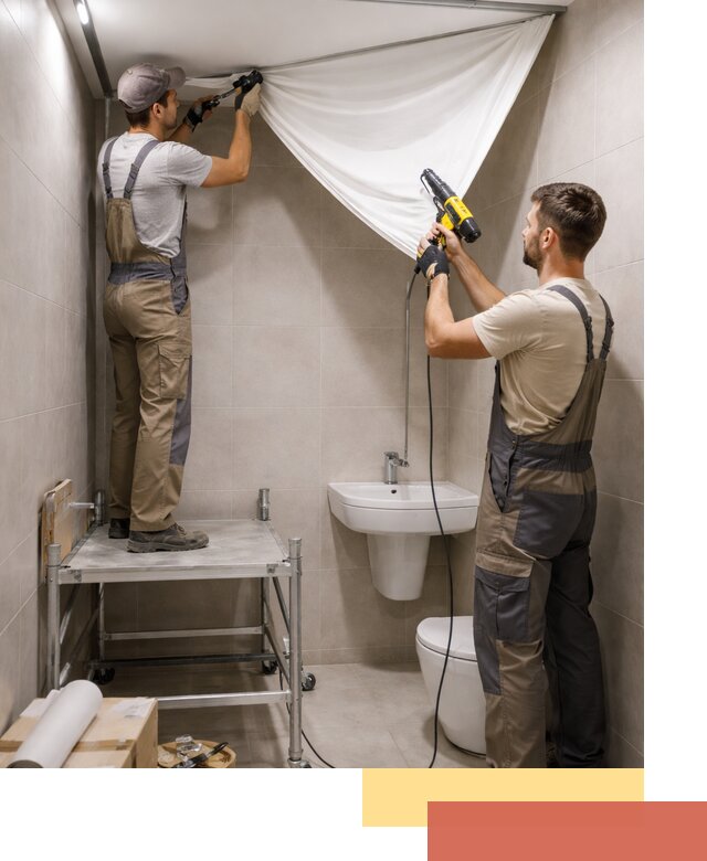 Монтаж натяжного потолка в санузле в Выксе