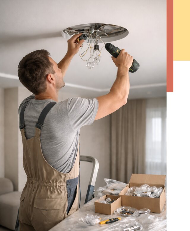 Установка люстры в натяжной потолок в Выксе от 1244 руб. | Быстро и недорого — ОТДЕЛОЧНИК-Вкс