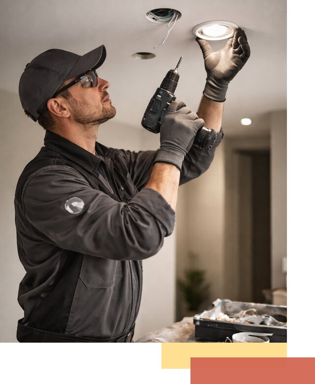 Установка точечных светильников в натяжной потолок в Выксе