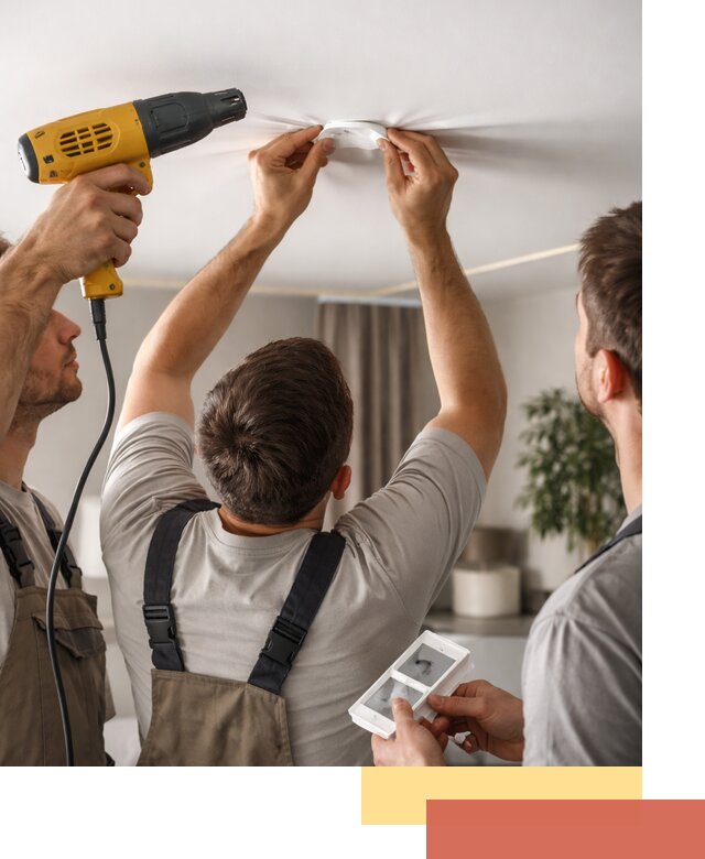 Ремонт прокола полотна натяжного потолка в Выксе