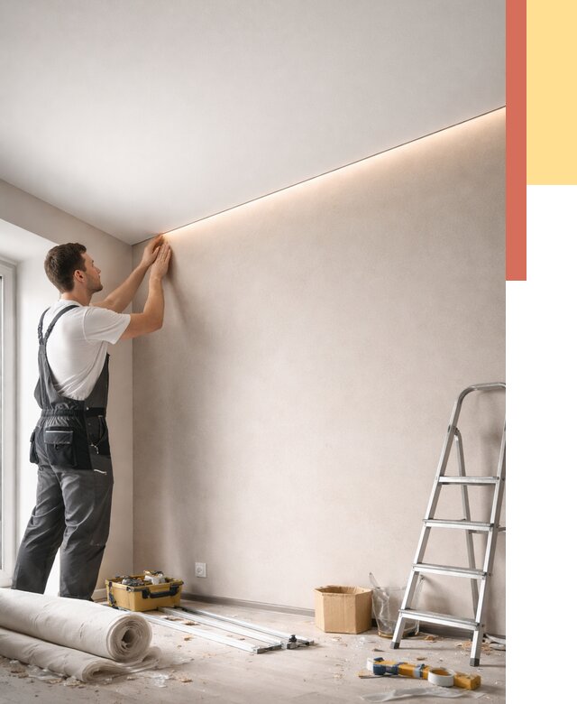 Теневые натяжные потолки в Выксе от 8503 руб. под ключ | ОТДЕЛОЧНИК-Вкс