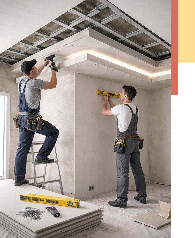 Двухуровневый потолок из гипсокартона в Выксе от 1504 руб. под ключ | ОТДЕЛОЧНИК-Вкс