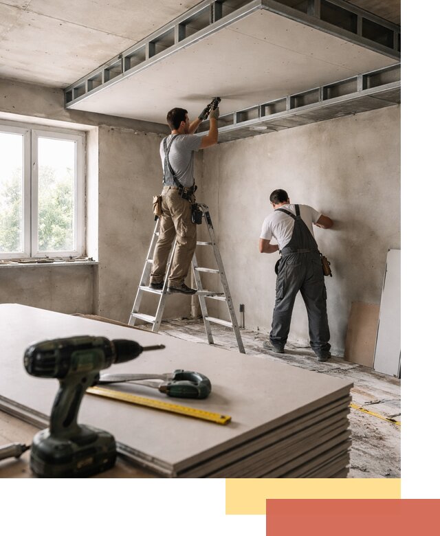 Двухуровневый потолок из гипсокартона в Выксе