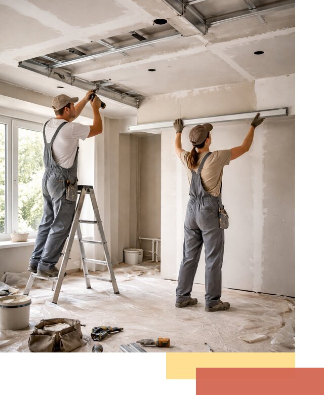 Монтаж многоуровневого потолка из гипсокартона в Выксе