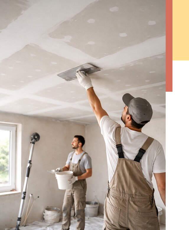 Шпаклевка потолка из гипсокартона в Выксе от 3318 руб./м2 — услуги под ключ | ОТДЕЛОЧНИК-Вкс