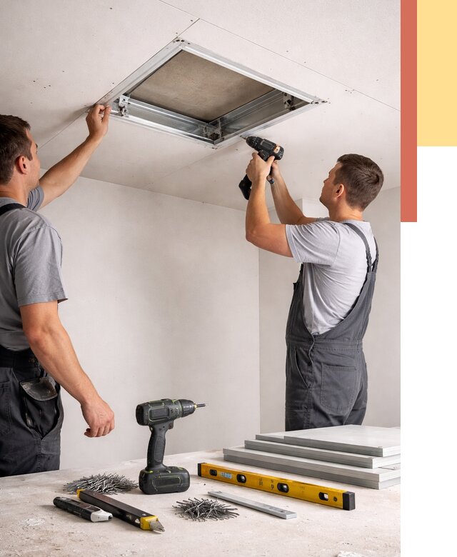 Установка люка в потолок ГКЛ в Выксе от 2593 руб. под ключ | ОТДЕЛОЧНИК-Вкс