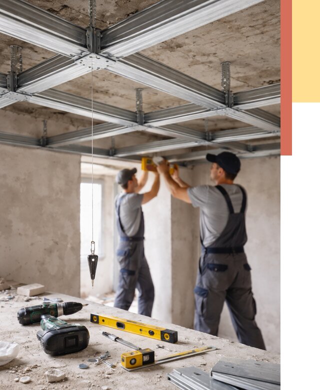 Монтаж каркаса потолка из профиля в Выксе от 4667 руб. — услуги ОТДЕЛОЧНИК-Вкс