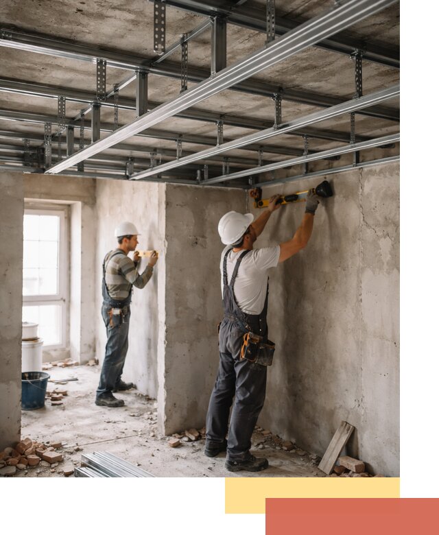 Монтаж каркаса потолка из профильного профиля в Выксе