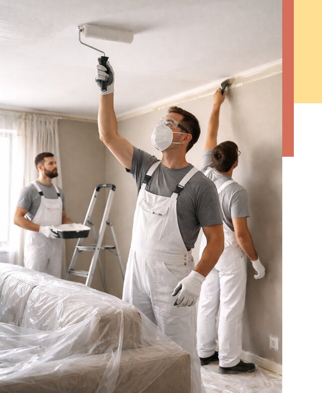 Покраска потолка водоэмельсионной краской в Выксе от 2281 руб/м² — услуги под ключ | ОТДЕЛОЧНИК-Вкс