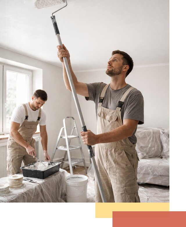 Покраска потолка водоэмульсионной краской в Выксе