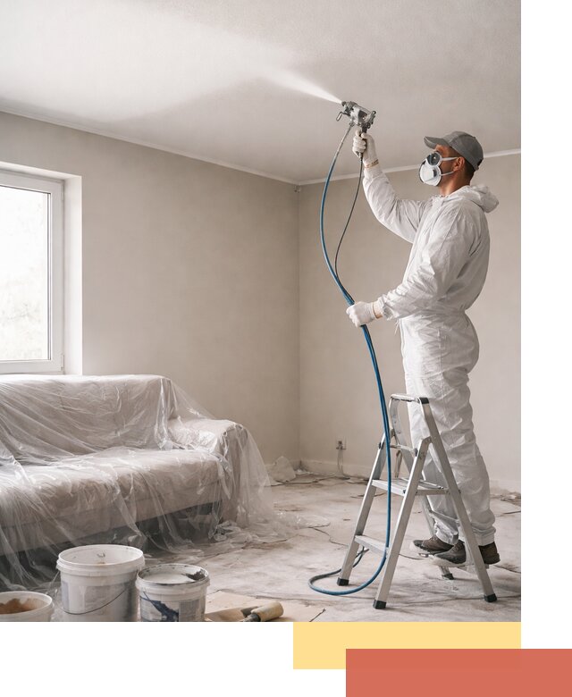 Покраска потолка краскопультом в Выксе быстро и качественно