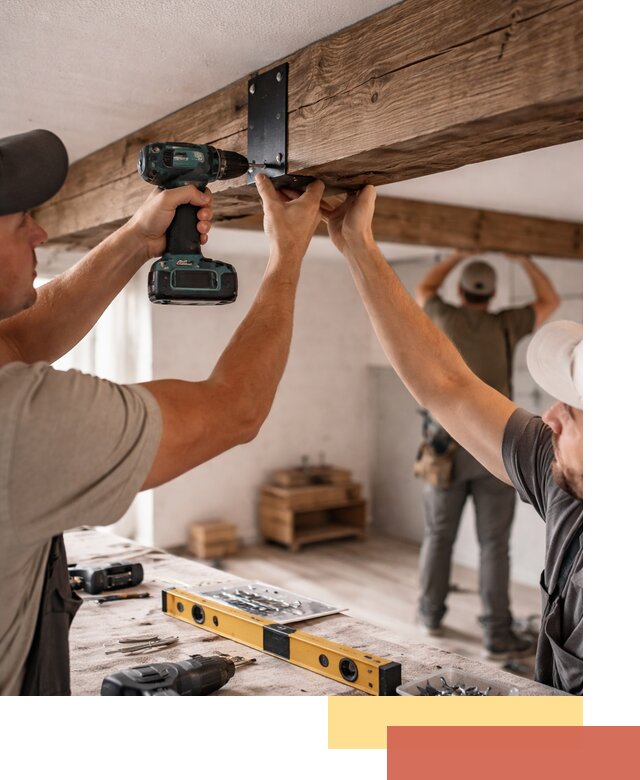 Монтаж декоративных потолочных балок в Выксе